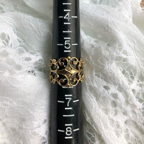 Vintage Park Lane 1960’s Gold Regency Filagree Ring With Original Box Size 6 - Picture 9 of 10
